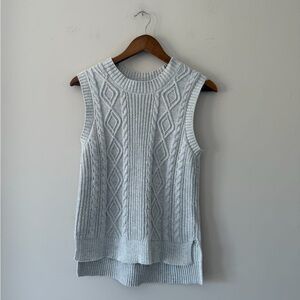 Joie Light Gray Cable Knit Crewneck Sweater Vest Size Medium